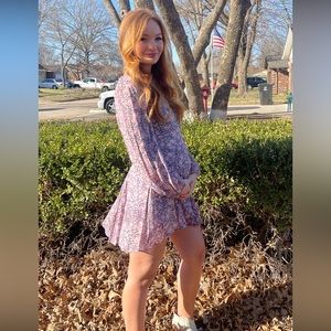 LoveShackFancy mini long sleeve floral dress